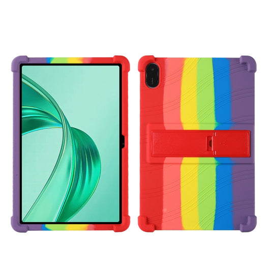 For Honor Pad X9 Shockproof Silicone Tablet Protective Case With Holder(Rainbow Color) by bashfashion