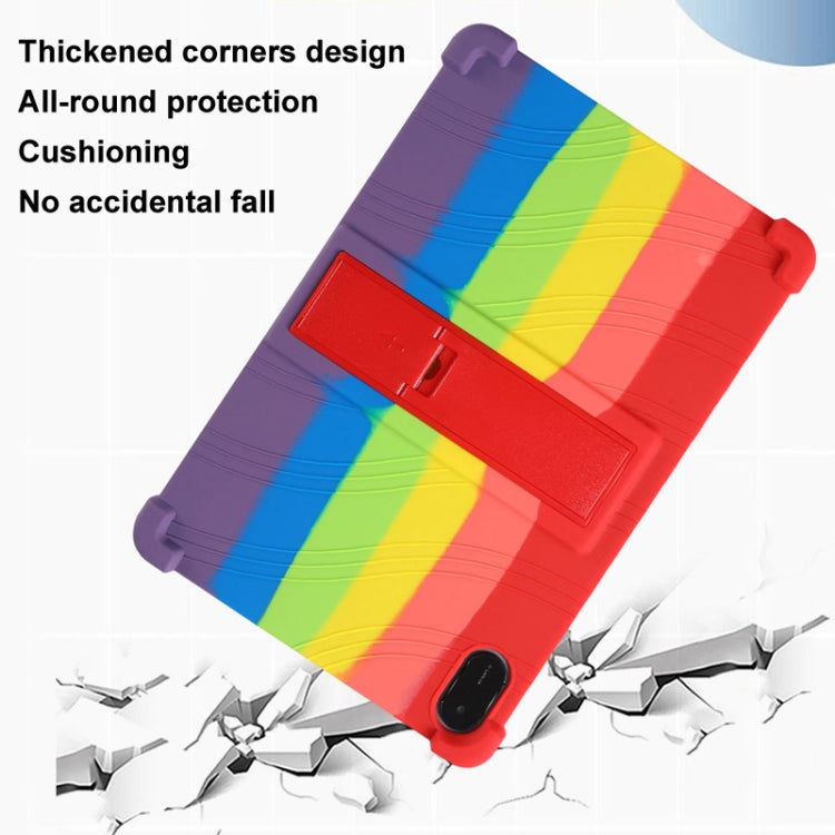 For Honor Pad X9 Shockproof Silicone Tablet Protective Case With Holder(Rainbow Color) by bashfashion