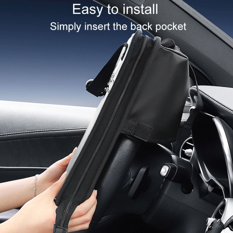 Multifunctional Car Steering Wheel Dining Table Car Seatback Hanging Foldable Storage Bag(Black) by bashfashion