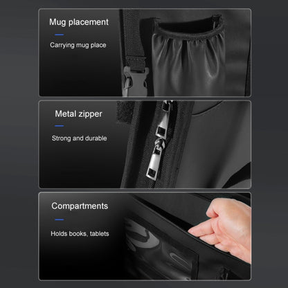 Multifunctional Car Steering Wheel Dining Table Car Seatback Hanging Foldable Storage Bag(Black) by bashfashion