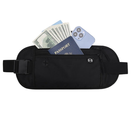 Sports Running Waist Pack Outdoor Fitness Large Capacity RFID Blocking Wallet Waterproof Phone Waist Bag(Black) by bashfashion