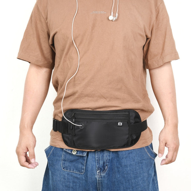 Sports Running Waist Pack Outdoor Fitness Large Capacity RFID Blocking Wallet Waterproof Phone Waist Bag(Dark Gray) by bashfashion