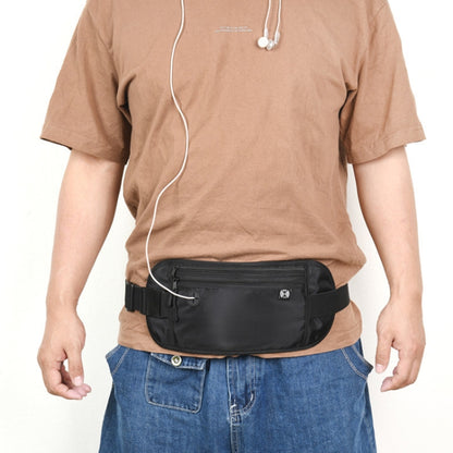 Sports Running Waist Pack Outdoor Fitness Large Capacity RFID Blocking Wallet Waterproof Phone Waist Bag(Dark Gray) by bashfashion