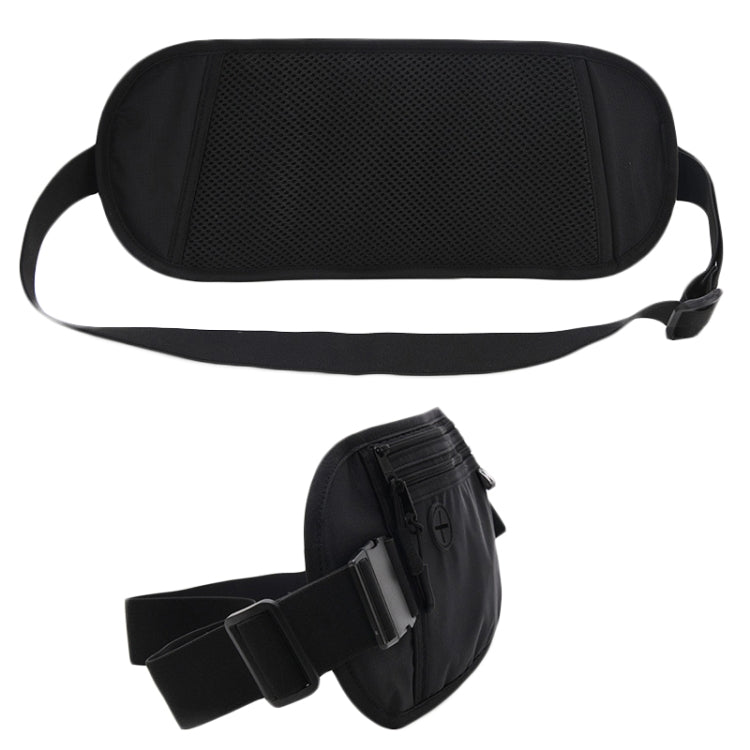 Sports Running Waist Pack Outdoor Fitness Large Capacity RFID Blocking Wallet Waterproof Phone Waist Bag(Dark Blue) by bashfashion