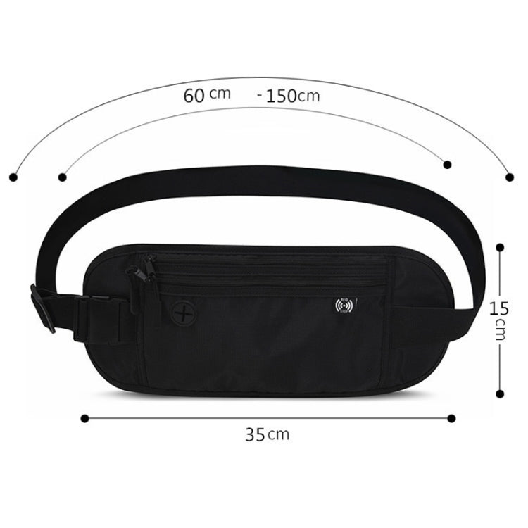 Sports Running Waist Pack Outdoor Fitness Large Capacity RFID Blocking Wallet Waterproof Phone Waist Bag(Dark Gray) by bashfashion