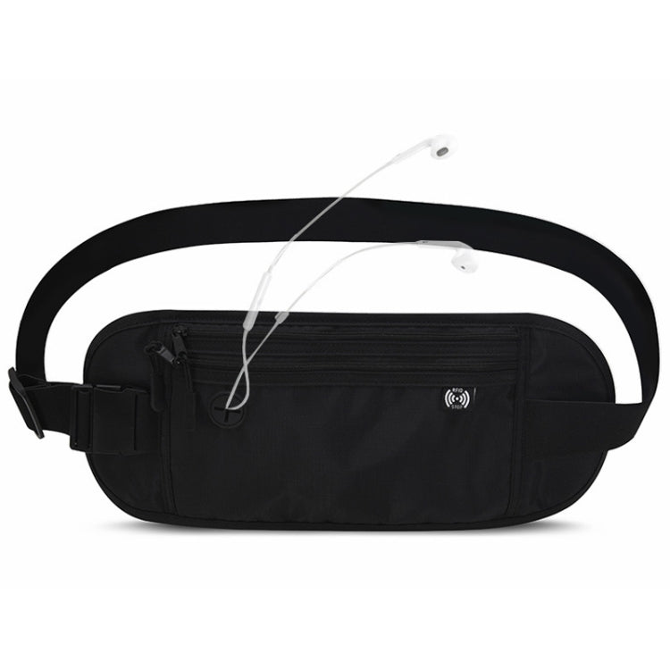 Sports Running Waist Pack Outdoor Fitness Large Capacity RFID Blocking Wallet Waterproof Phone Waist Bag(Dark Blue) by bashfashion