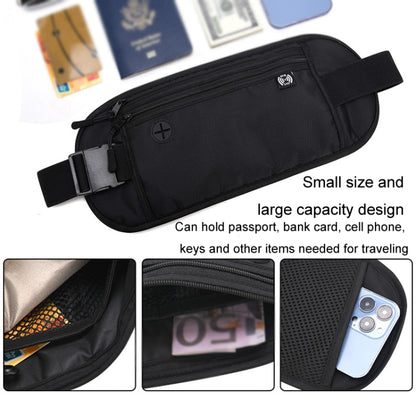 Sports Running Waist Pack Outdoor Fitness Large Capacity RFID Blocking Wallet Waterproof Phone Waist Bag(Dark Gray) by bashfashion