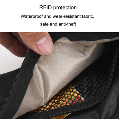 Sports Running Waist Pack Outdoor Fitness Large Capacity RFID Blocking Wallet Waterproof Phone Waist Bag(Black) by bashfashion