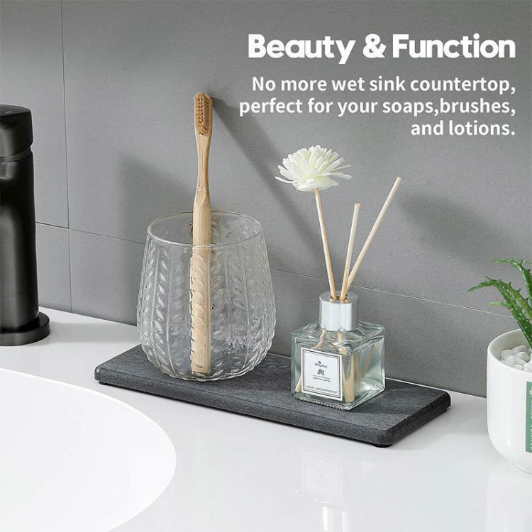 2pcs /Set Absorbent Coaster Diatomaceous Earth Drying Mat Bathroom Quick-drying Drainage Mat, Size: 22.5x7cm(Light Gray) by bashfashion