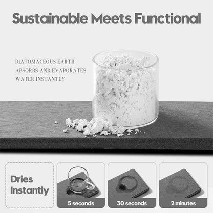 2pcs /Set Absorbent Coaster Diatomaceous Earth Drying Mat Bathroom Quick-drying Drainage Mat, Size: 22.5x7cm(Light Gray) by bashfashion