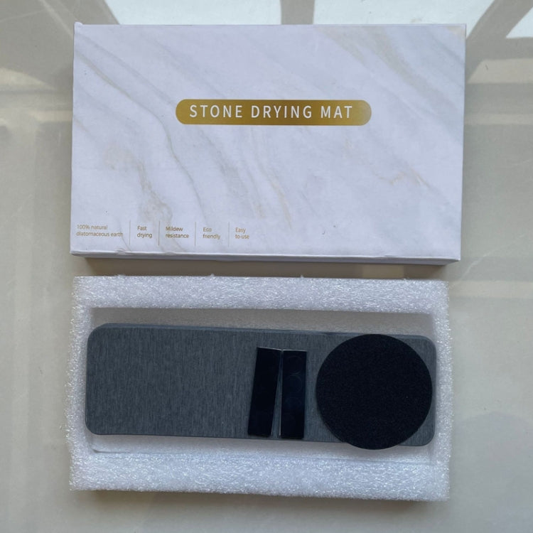 2pcs /Set Absorbent Coaster Diatomaceous Earth Drying Mat Bathroom Quick-drying Drainage Mat, Size: 22.5x7cm(Dark Gray) by bashfashion