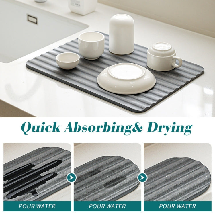 Diatomite Kitchen Drying Mat Drainage Countertop Pad Quick Dry Coaster Bathroom Hard Floor Mat, Size: 30x40cm(White) by bashfashion