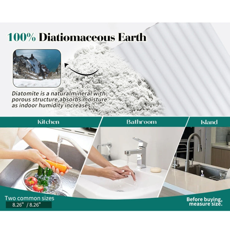 Diatomite Kitchen Drying Mat Drainage Countertop Pad Quick Dry Coaster Bathroom Hard Floor Mat, Size: 30x40cm(White) by bashfashion