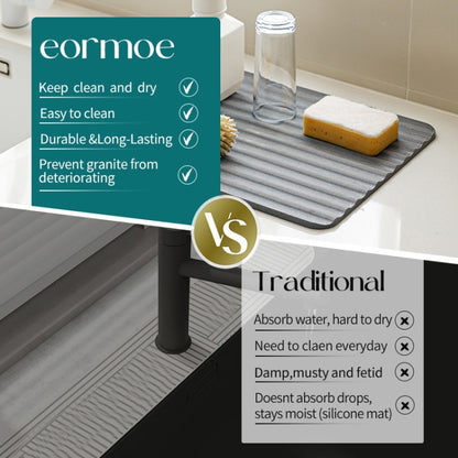 Diatomite Kitchen Drying Mat Drainage Countertop Pad Quick Dry Coaster Bathroom Hard Floor Mat, Size: 30x40cm(Dark Gray) by bashfashion