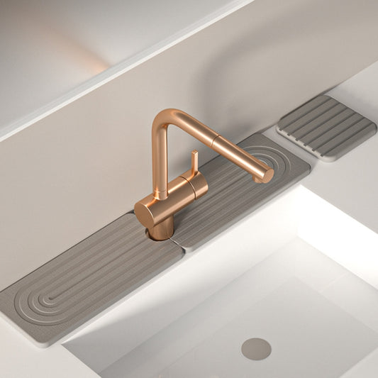 Diatomite Absorbent Mat Fast Drying Stone Kitchen Bathroom Faucet Sink Drainage Mat, Size: 40x10cm+10x10cm(Light Gray) by bashfashion