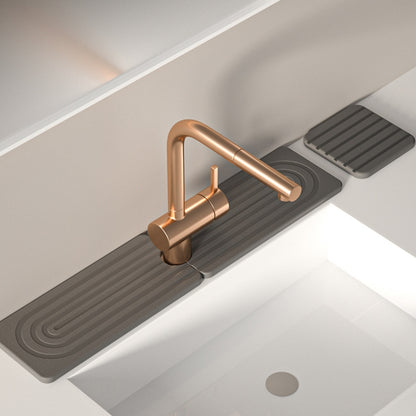 Diatomite Absorbent Mat Fast Drying Stone Kitchen Bathroom Faucet Sink Drainage Mat, Size: 60x10cm+10x10cm(Dark Gray) by bashfashion