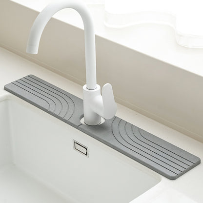 Faucet Sink Drying Mat Diatomaceous Earth Stone Splashproof Absorbent Sink Drainage Mat, Color: K01 Dark Gray(60x10cm) by bashfashion