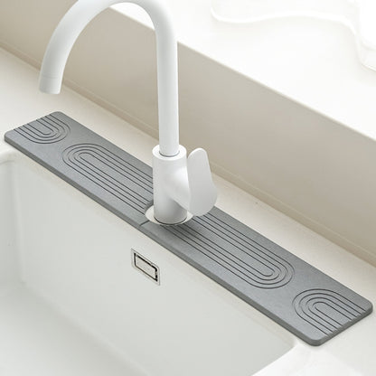 Faucet Sink Drying Mat Diatomaceous Earth Stone Splashproof Absorbent Sink Drainage Mat, Color: K02 Dark Gray(60x10cm) by bashfashion