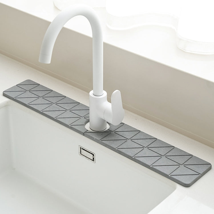 Faucet Sink Drying Mat Diatomaceous Earth Stone Splashproof Absorbent Sink Drainage Mat, Color: K05 Dark Gray(40x10cm) by bashfashion