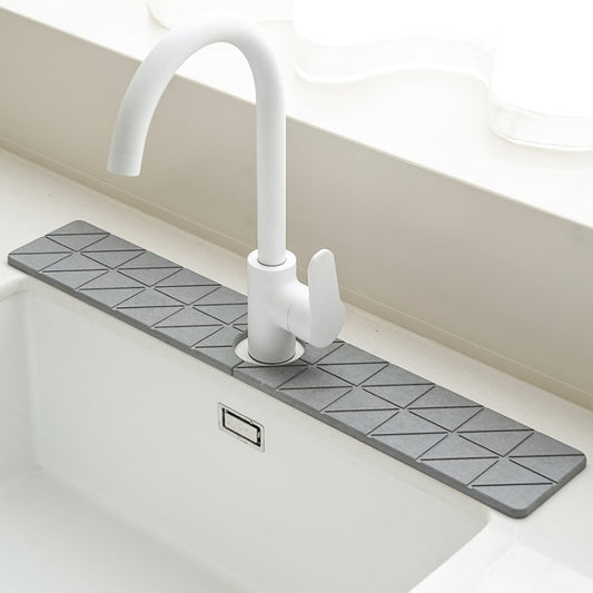 Faucet Sink Drying Mat Diatomaceous Earth Stone Splashproof Absorbent Sink Drainage Mat, Color: K05 Dark Gray(60x10cm) by bashfashion