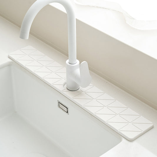 Faucet Sink Drying Mat Diatomaceous Earth Stone Splashproof Absorbent Sink Drainage Mat, Color: K05 White(40x10cm) by bashfashion