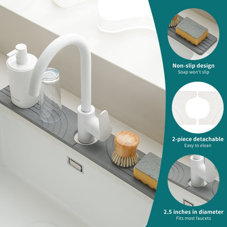 Faucet Sink Drying Mat Diatomaceous Earth Stone Splashproof Absorbent Sink Drainage Mat, Color: K03 Dark Gray(40x10cm) by bashfashion