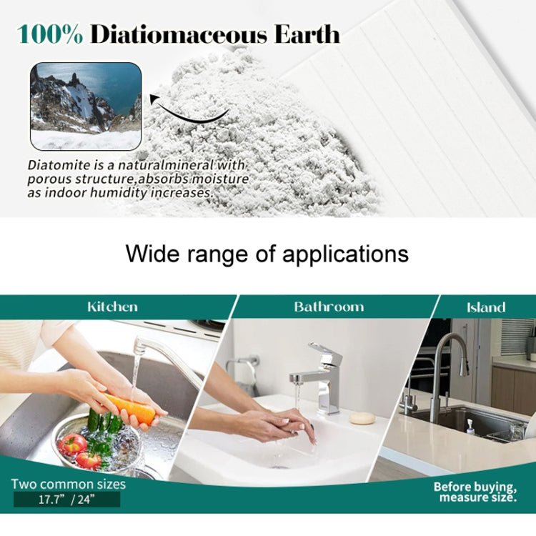 Faucet Sink Drying Mat Diatomaceous Earth Stone Splashproof Absorbent Sink Drainage Mat, Color: K02 White(60x10cm) by bashfashion