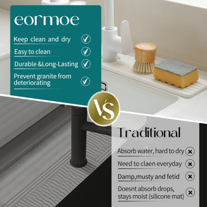 Faucet Sink Drying Mat Diatomaceous Earth Stone Splashproof Absorbent Sink Drainage Mat, Color: K01 Dark Gray(60x10cm) by bashfashion