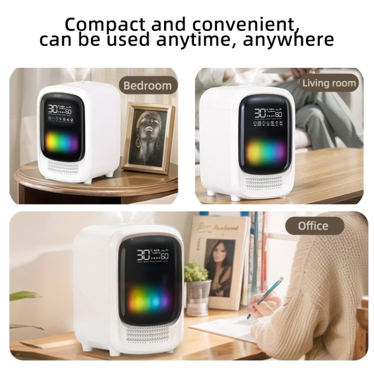 FS101 3.5L Colorful Light Home Bluetooth Music Aromatherapy Humidifier, Spec: US Plug(Whtie) by bashfashion