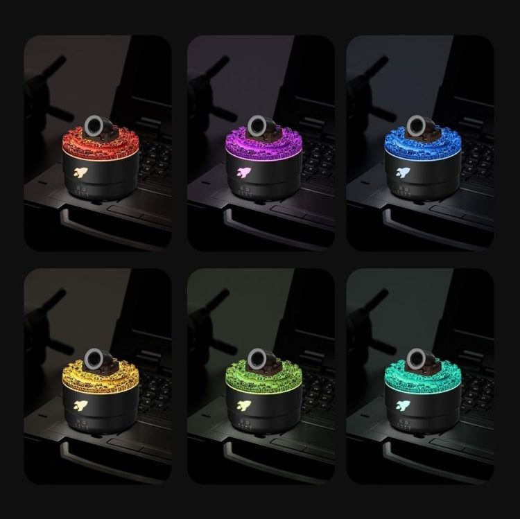 Turret Shape Aromatherapy Humidifier With 3-speed Timer 7-color Atmosphere Light US Plug White by bashfashion