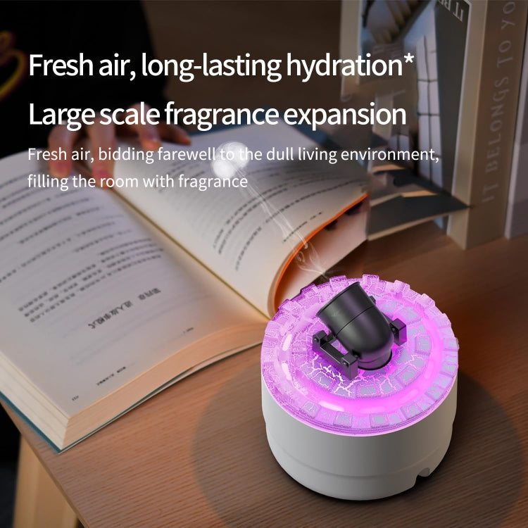 Turret Shape Aromatherapy Humidifier With 3-speed Timer 7-color Atmosphere Light US Plug Black by bashfashion