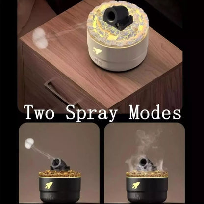 Turret Shape Aromatherapy Humidifier With 3-speed Timer 7-color Atmosphere Light US Plug White by bashfashion