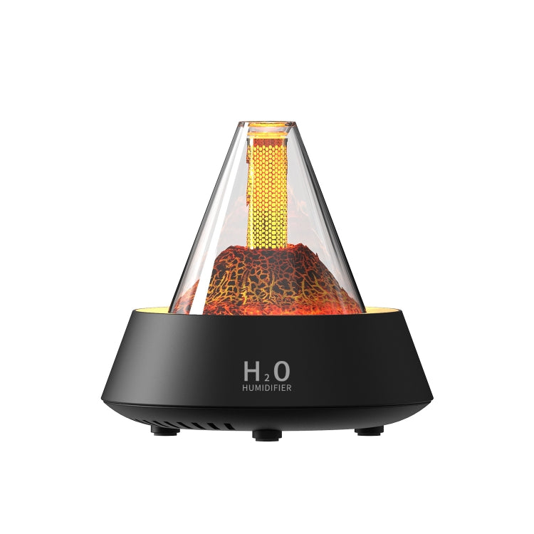 80ml Volcanic Lava Aromatherapy Humidifier With Colorful Lights USB Plug Power(Black) by bashfashion
