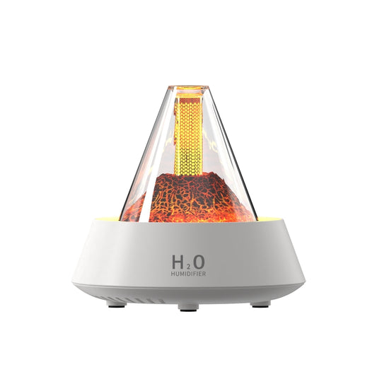 80ml Volcanic Lava Aromatherapy Humidifier With Colorful Lights USB Plug Power(White) by bashfashion