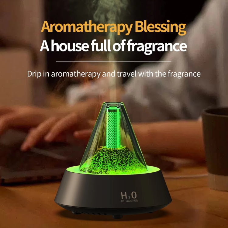 80ml Volcanic Lava Aromatherapy Humidifier With Colorful Lights USB Plug Power(White) by bashfashion