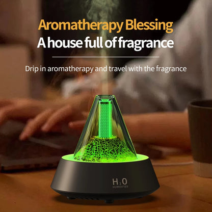 80ml Volcanic Lava Aromatherapy Humidifier With Colorful Lights USB Plug Power(White) by bashfashion