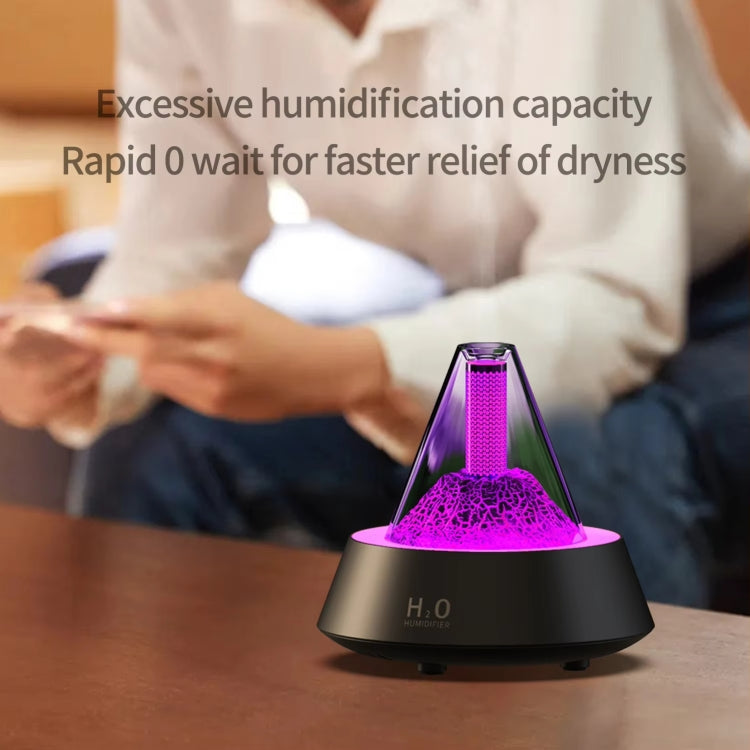 80ml Volcanic Lava Aromatherapy Humidifier With Colorful Lights USB Plug Power(White) by bashfashion