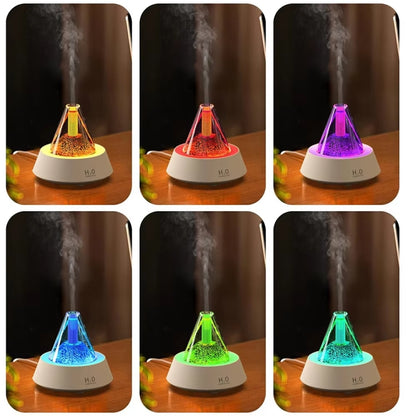 80ml Volcanic Lava Aromatherapy Humidifier With Colorful Lights USB Plug Power(White) by bashfashion