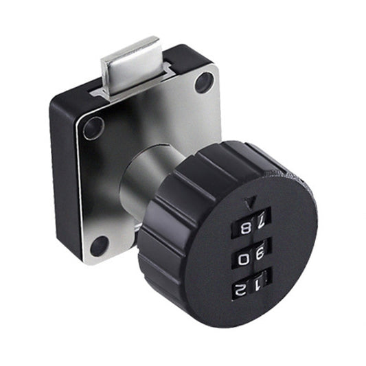 Home Cabinet Desk Drawer Combination Lock Lockers File Security Latches, Style: Black Rounded by bashfashion