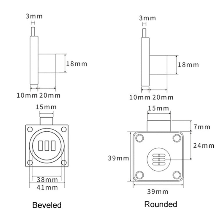 Home Cabinet Desk Drawer Combination Lock Lockers File Security Latches, Style: Gray Rounded by bashfashion