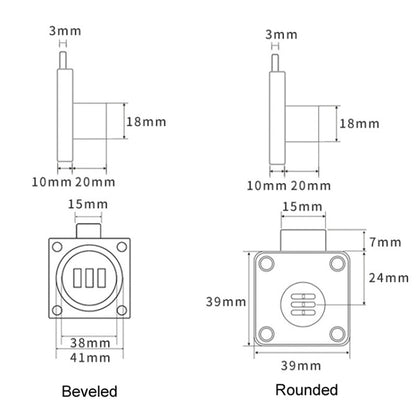 Home Cabinet Desk Drawer Combination Lock Lockers File Security Latches, Style: Gray Rounded by bashfashion