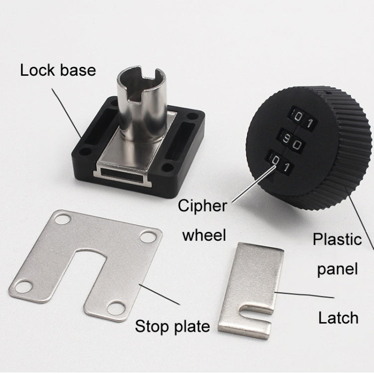 Home Cabinet Desk Drawer Combination Lock Lockers File Security Latches, Style: Gray Beveled by bashfashion