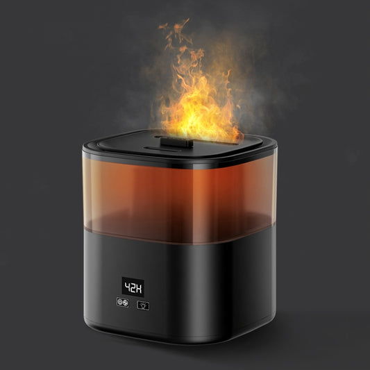 JSQ-58 1.1L large Capacity Digital Display Flame Atomization Humidifier, Color: Matt Black(EU Plug) by bashfashion