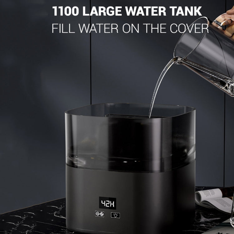 JSQ-58 1.1L large Capacity Digital Display Flame Atomization Humidifier, Color: Rose Gold(EU Plug) by bashfashion