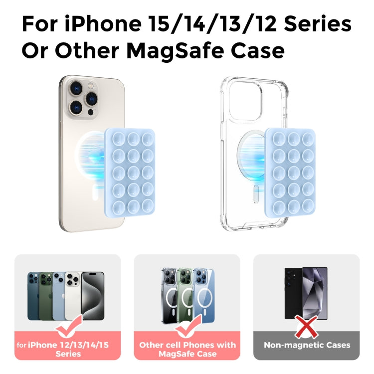 AhaStyle CY202 Suction Cup Magnetic Phone Holder Silicone Adhesive Mirror Sticker(Pink) by AhaStyle