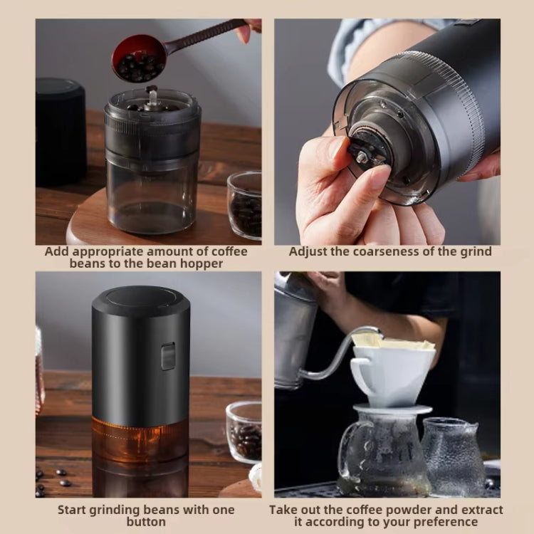 USB Rechargeable Adjustable Coarse and Fine Household Portable Electric Coffee Bean Grinder(Black) by bashfashion