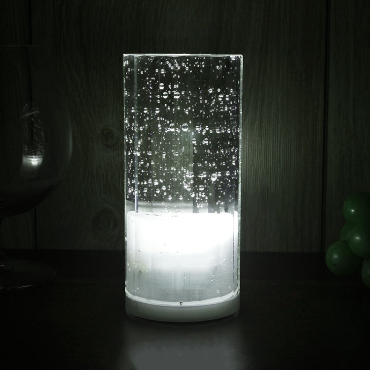 USB Charging LED Round Bar Crystal Lamp KTV Atmosphere Decorative Light, Color: White by bashfashion