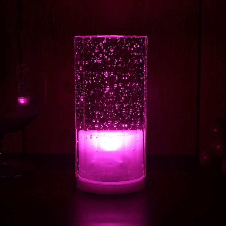 USB Charging LED Round Bar Crystal Lamp KTV Atmosphere Decorative Light, Color: Purple by bashfashion