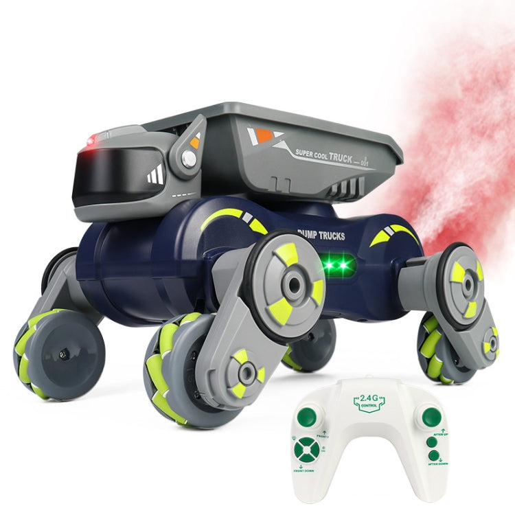 Eight Wheel Stunt Robot Dog Smart Gesture Sensor RC Kids Toy Car With Lights Music Spray Car, Style: Green Single RC by bashfashion