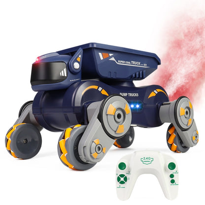 Eight Wheel Stunt Robot Dog Smart Gesture Sensor RC Kids Toy Car With Lights Music Spray Car, Style: Orange Single RC by bashfashion